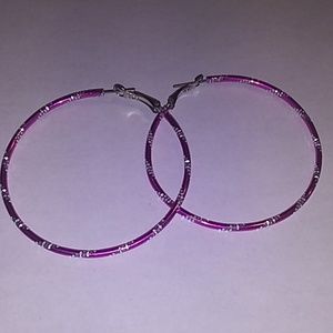 Pink hoop earrings